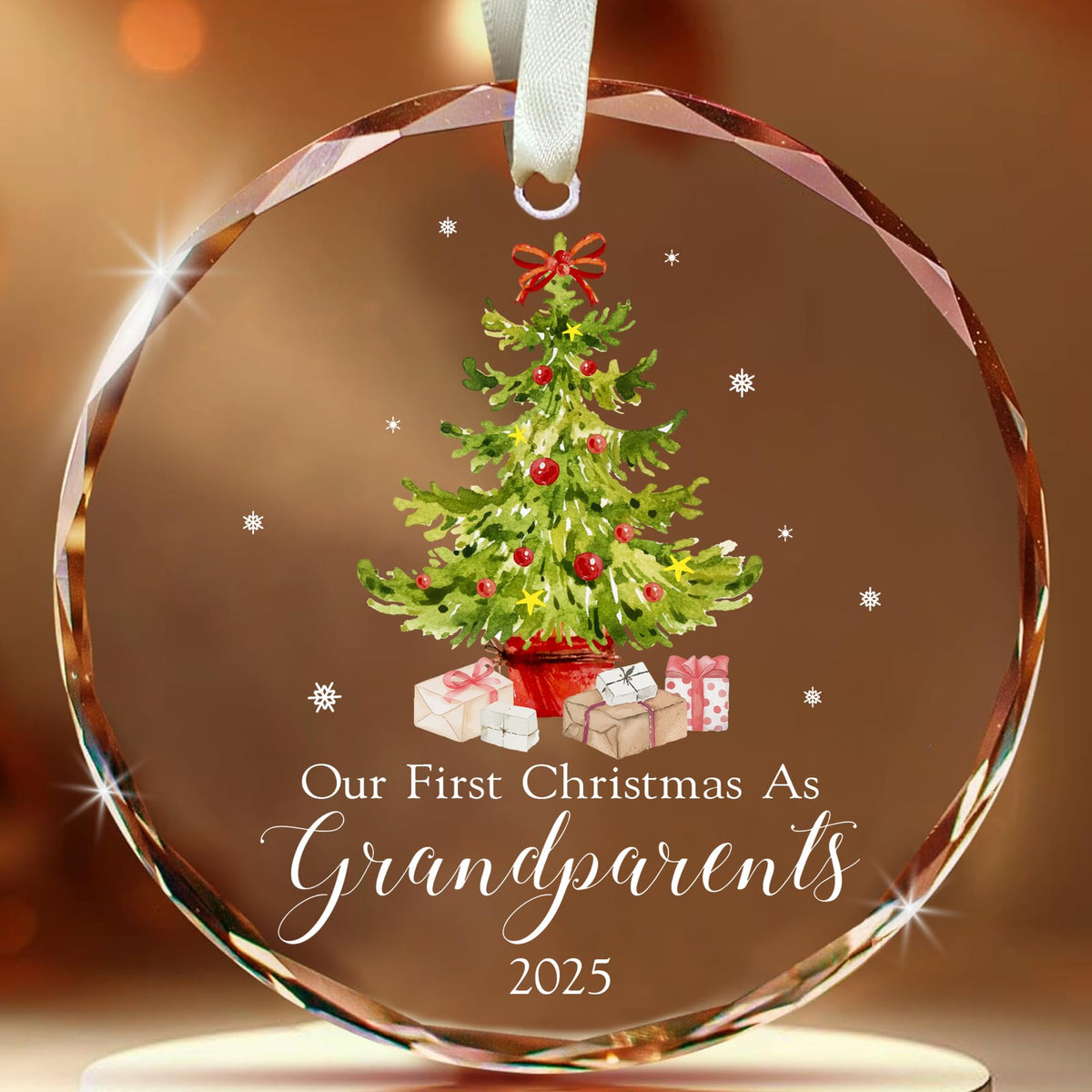MALFIRST Our First Christmas as Grandparents 2025 Ornament – First Time Grandparent Ornament, New Grandpa Grandma Gift, Grandmas First Christmas Ornament, First Year as Grandparents Keepsake