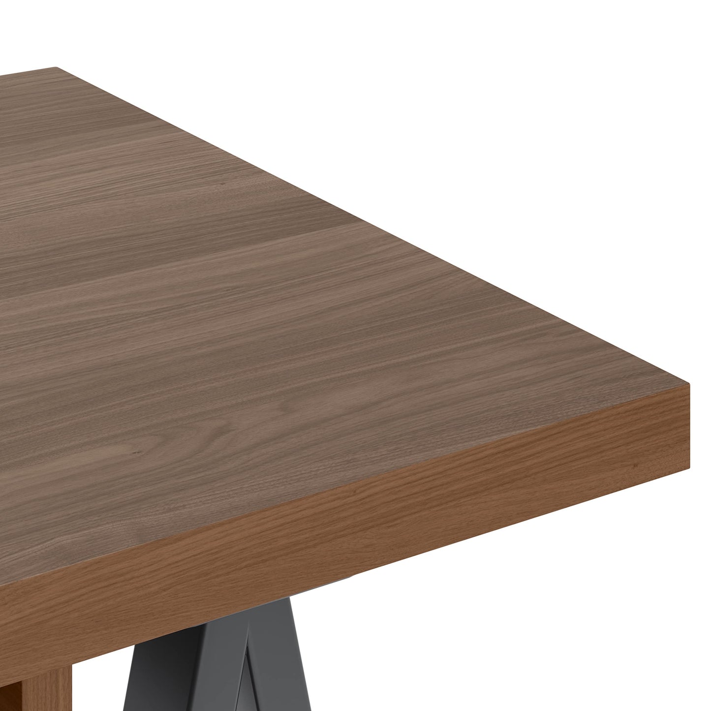 SIMPLIHOME Sawhorse Industrial 60 inch Wide SOLID WALNUT WOOD and Metal Desk in Walnut for the Office Desk, Writing Table, Workstation and Study Table