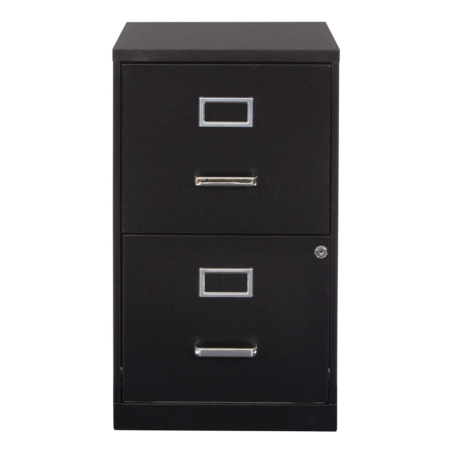 OSP Home Furnishings 2 Drawer Locking Metal File Cabinet, Black