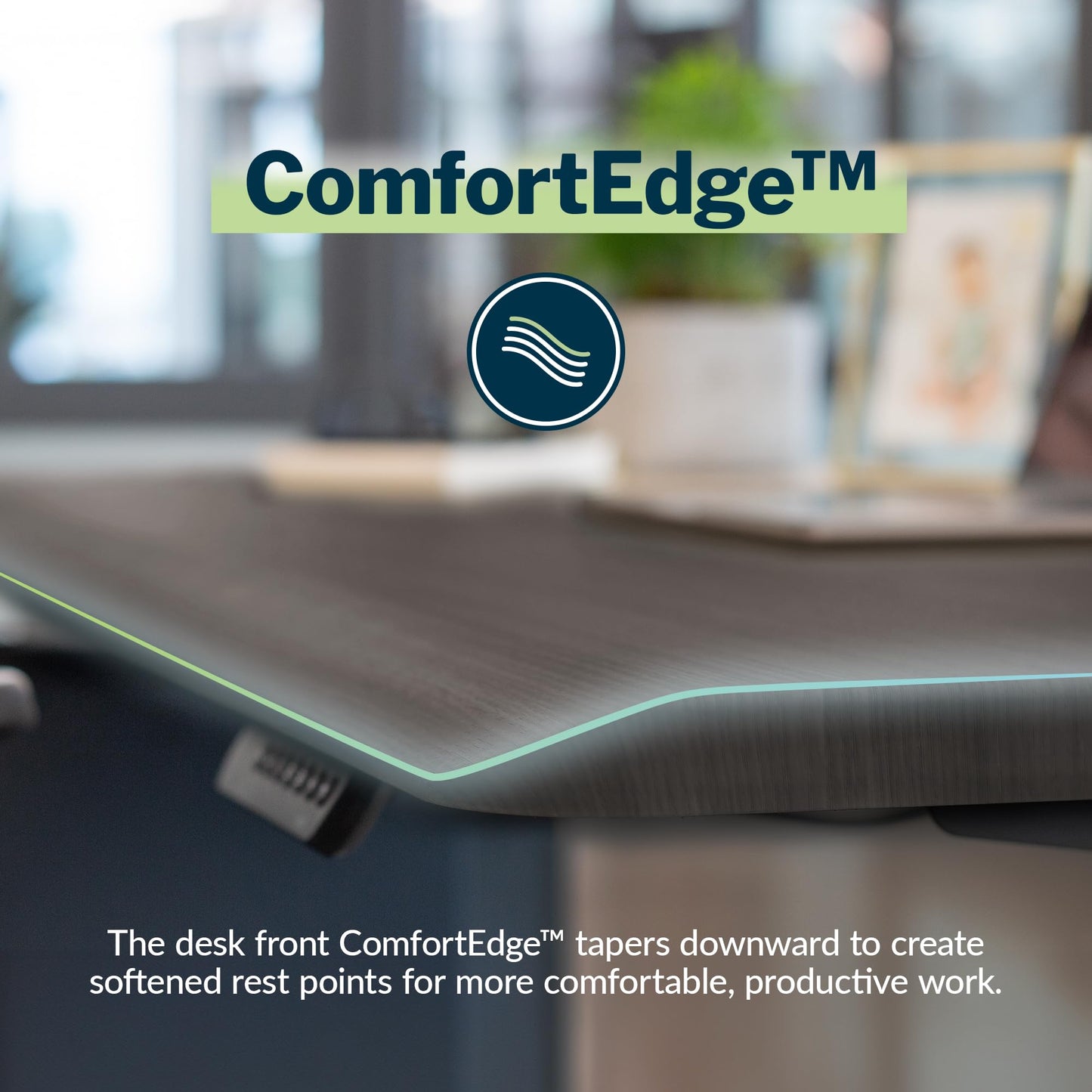 Vari ComfortEdge 60x30 Inch Adjustable Electric Standing Desk – Sit Stand VariDesk with Memory Presets, Sloped Edge, 200 LB Capacity + Tool-Free Assembly (Espresso Wood)