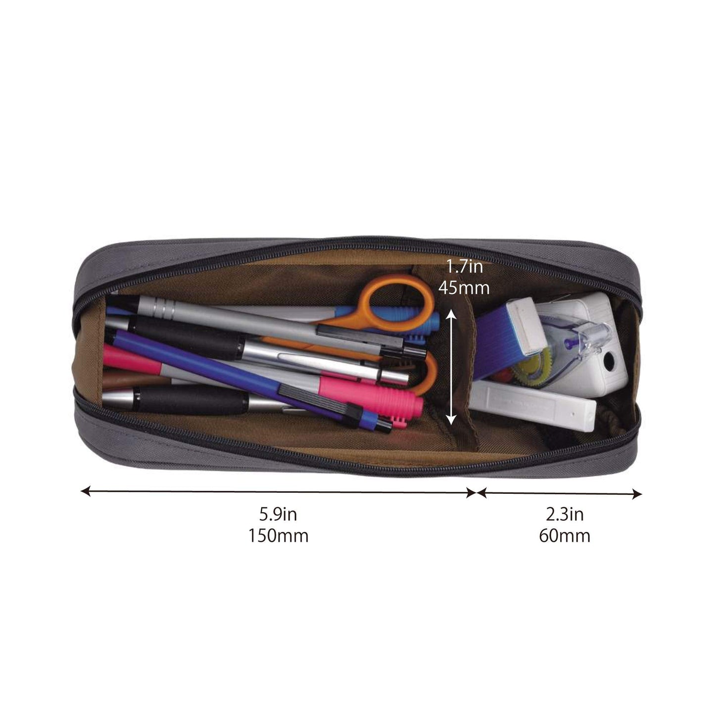 LIHIT LAB Large Capacity Zipper Long Pencil Case For School Office College, Big Capacity Pencil Bag Holder Adults Teen Boys Girls, Travel Cosmetics Storage, Navy Camo (A7552-132)