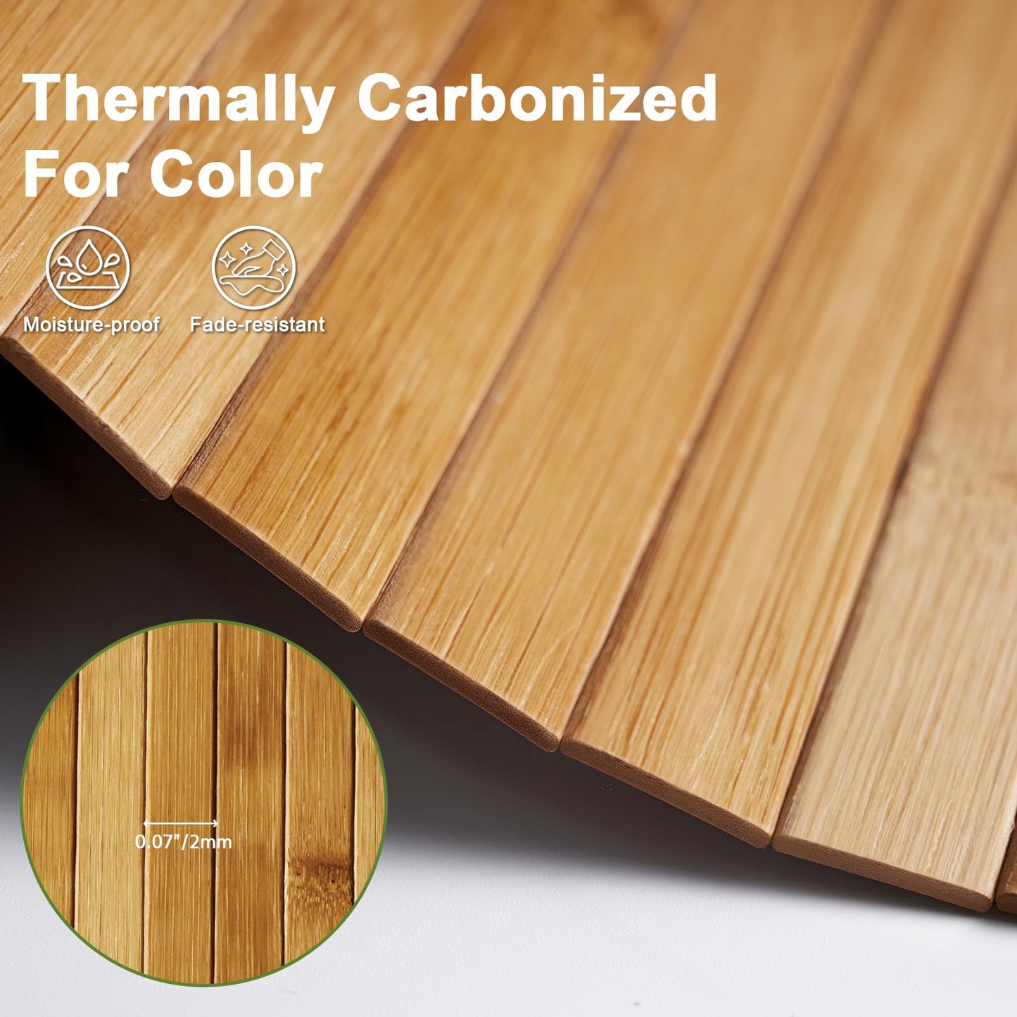 FAKILO Flexible Bamboo Wall Paneling – 16"x96" Pole Wrap for Basement Columns & Curved Walls – Paintable Wood Slat Tambour Board for Kitchen Island, Cabinet Refacing & DIY Headboards – Natural Style