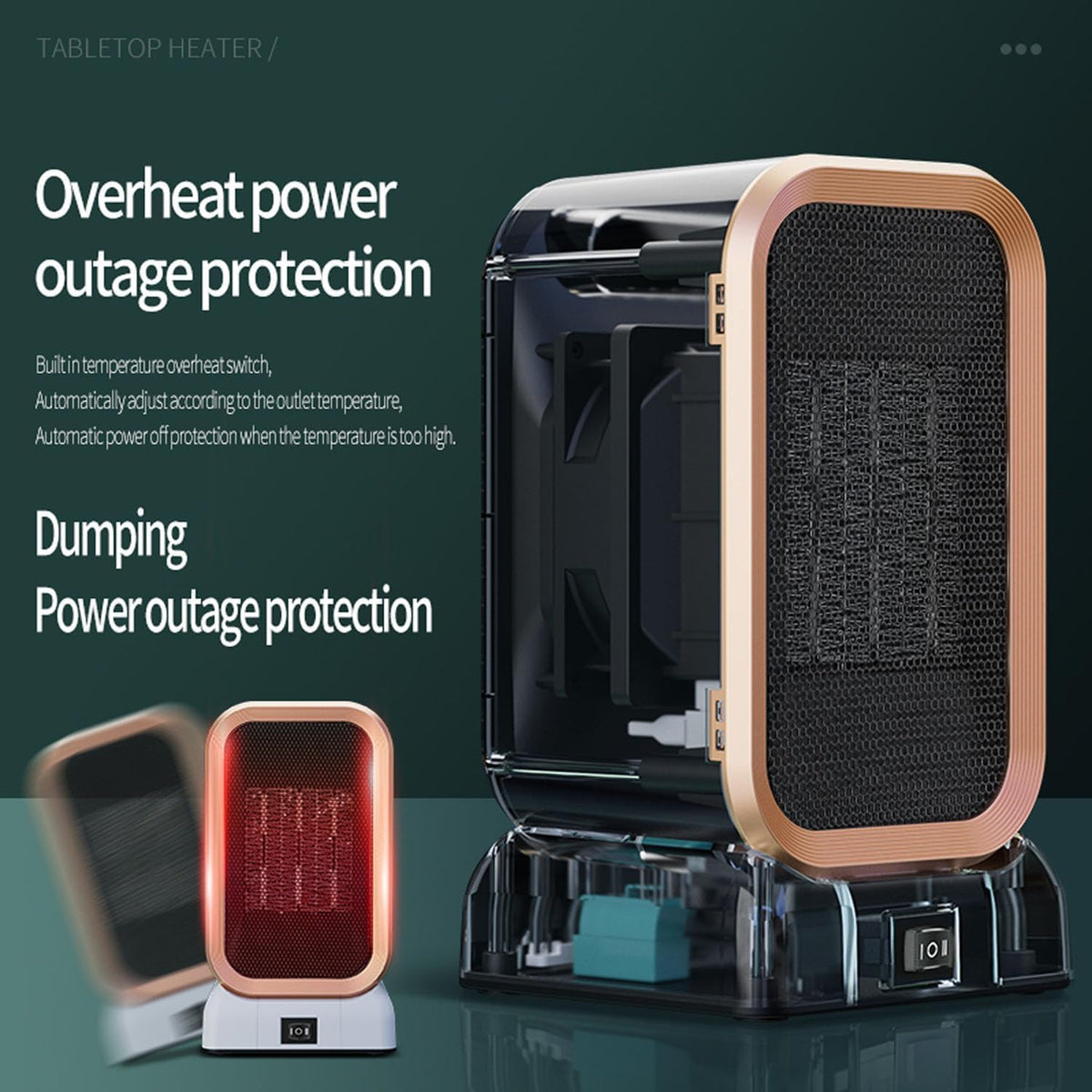 Space Heater for Indoor Use, 1000 Watts High Output & 2 Speeds, Electric Small Heater for Office Desk Home (White) (White)