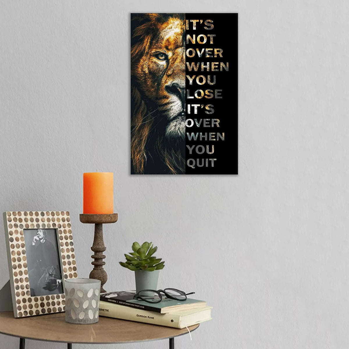 Inspirational Wall Art for Office Quotes Theme Wall Decor for Animal Leopard Motivational Canvas Prints Framed Wall Art for Bathrooms Modern Home Decor Artwork Framed Stretched [12''W x 18''H]