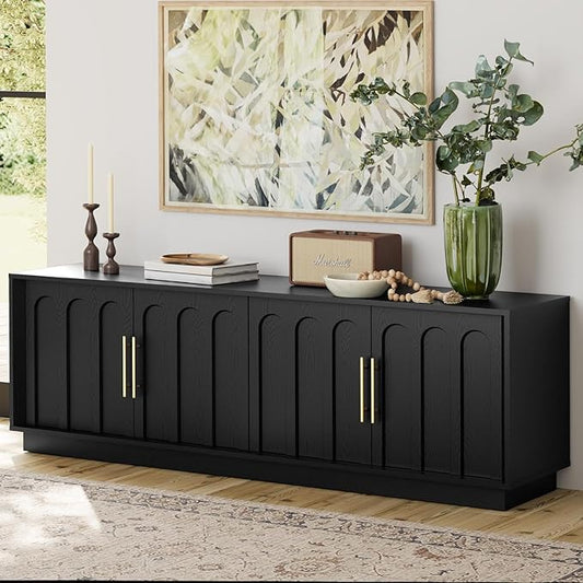 FORTUNETEC TV Stand for 75 Inch TV, Minimalist Media Console