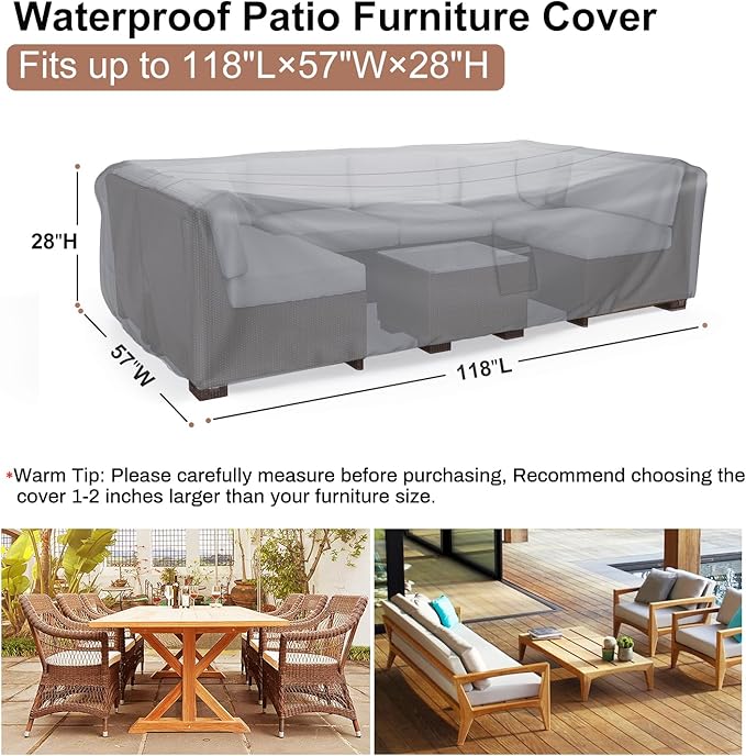 Mrrihand Heavy Duty Patio Furniture Covers, Outdoor Furniture Covers Waterproof