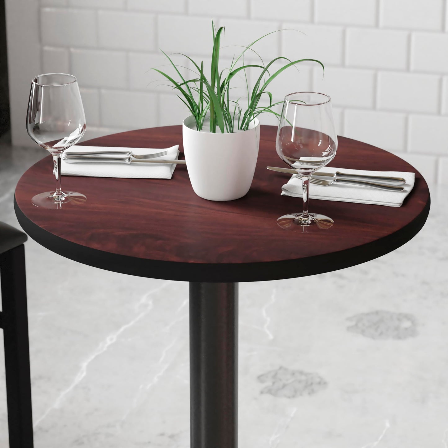 Flash Furniture Glenbrook 24" Round Table Top with Black or Mahogany Reversible Laminate Top