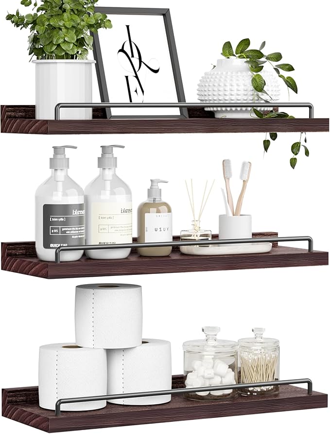 RYOFOBETTO Floating Shelves, Bathroom Decor Shelves Over Toilet, Farmhouse Wall