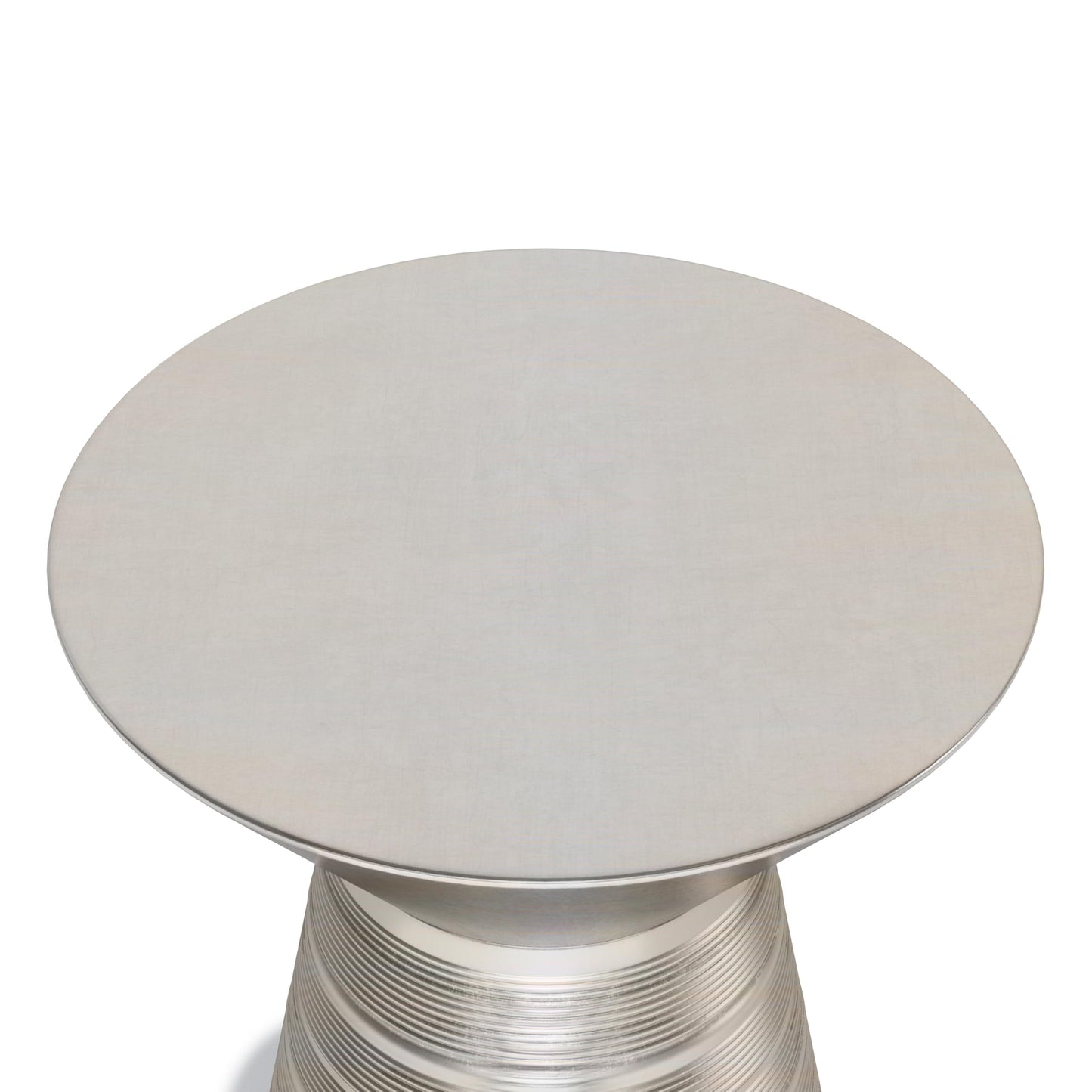 SIMPLIHOME Sheridan Metal Table - 18" Wide x 20" High Solid Metal Round Side Table in Antique Silver, Industrial Accent Table for Living Room, Bedroom, or Office with Sculptural Design, Assembled