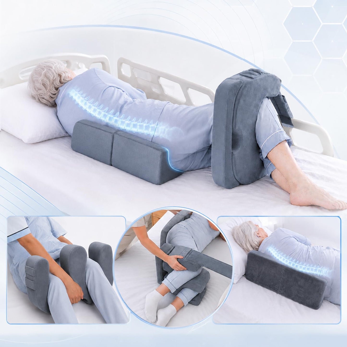 Patient Turning Device for Elderly,Adjustable Height Positioning Pillow with Handle,U-Shaped Bed Ridden Patient Nursing Supplies,Lift Assist Turning Pillow for Diaper Change,Bedsore Pressure Relief