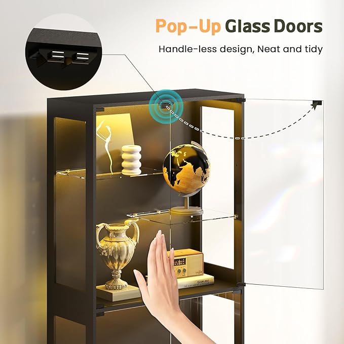Lamtor 69-Inch Glass Display Cabinet
