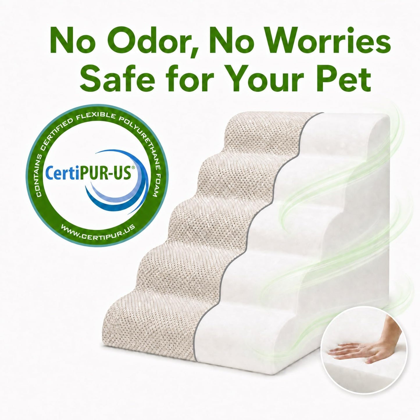 Dog Ramp for Bed,Pet Ramp for High Bed,Dog Stairs for Small & Medium Dogs,Curved Non-Slip Ladder for Older Dogs & Cats,24.4" H,5-Step (Gray)