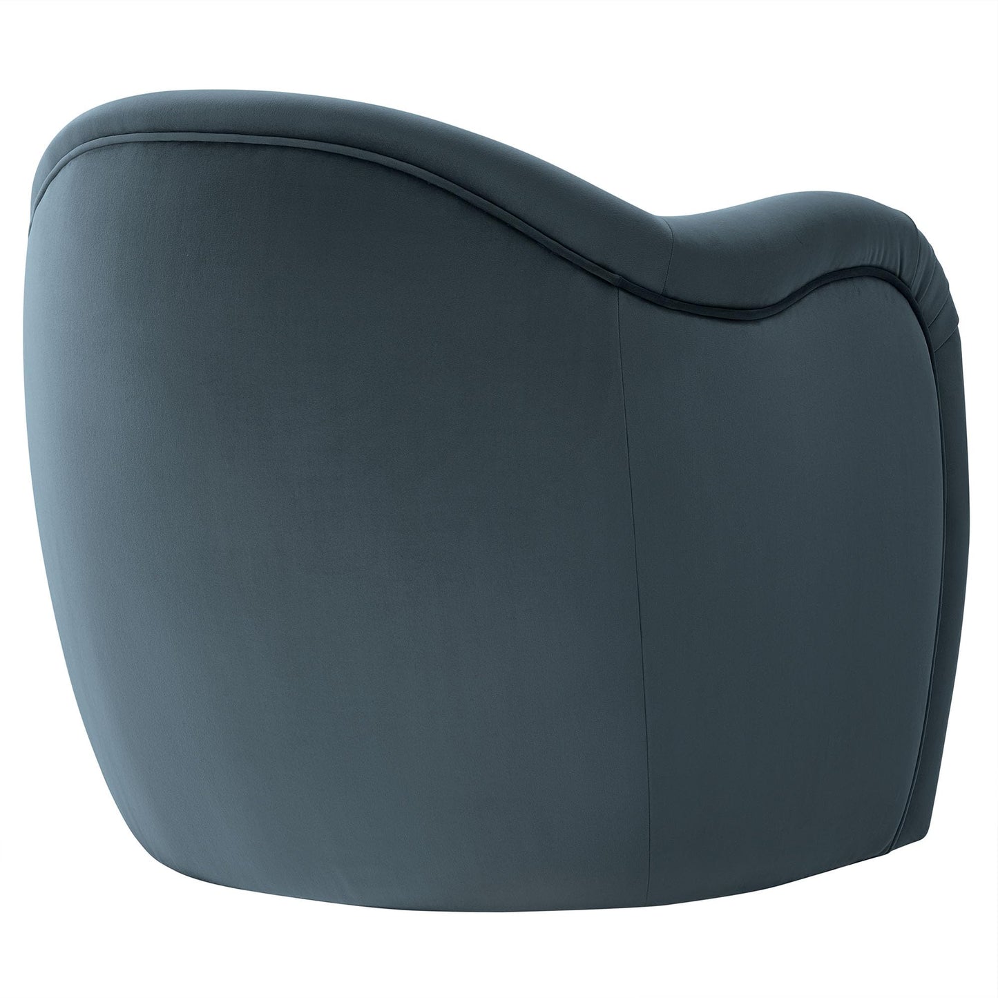 Modway Compose Barrel Chair with Performance Velvet Fabric in Cadet Blue – Upholstered Accent Armchair with Curved Backrest – Cozy Lounge Chair for Reading – Round Comfy Single Sofa Club Chair