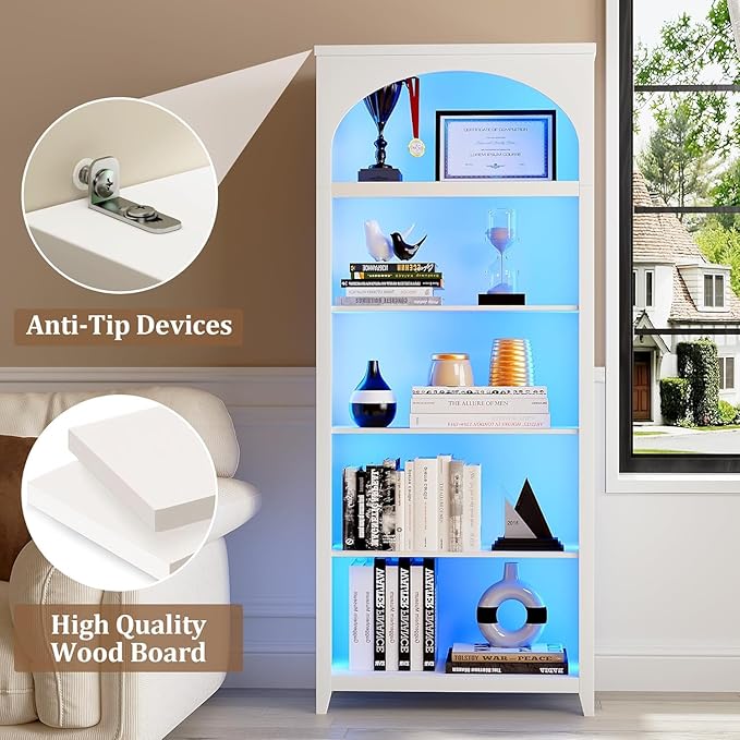 Dystler 5-Tier Arched Bookshelf