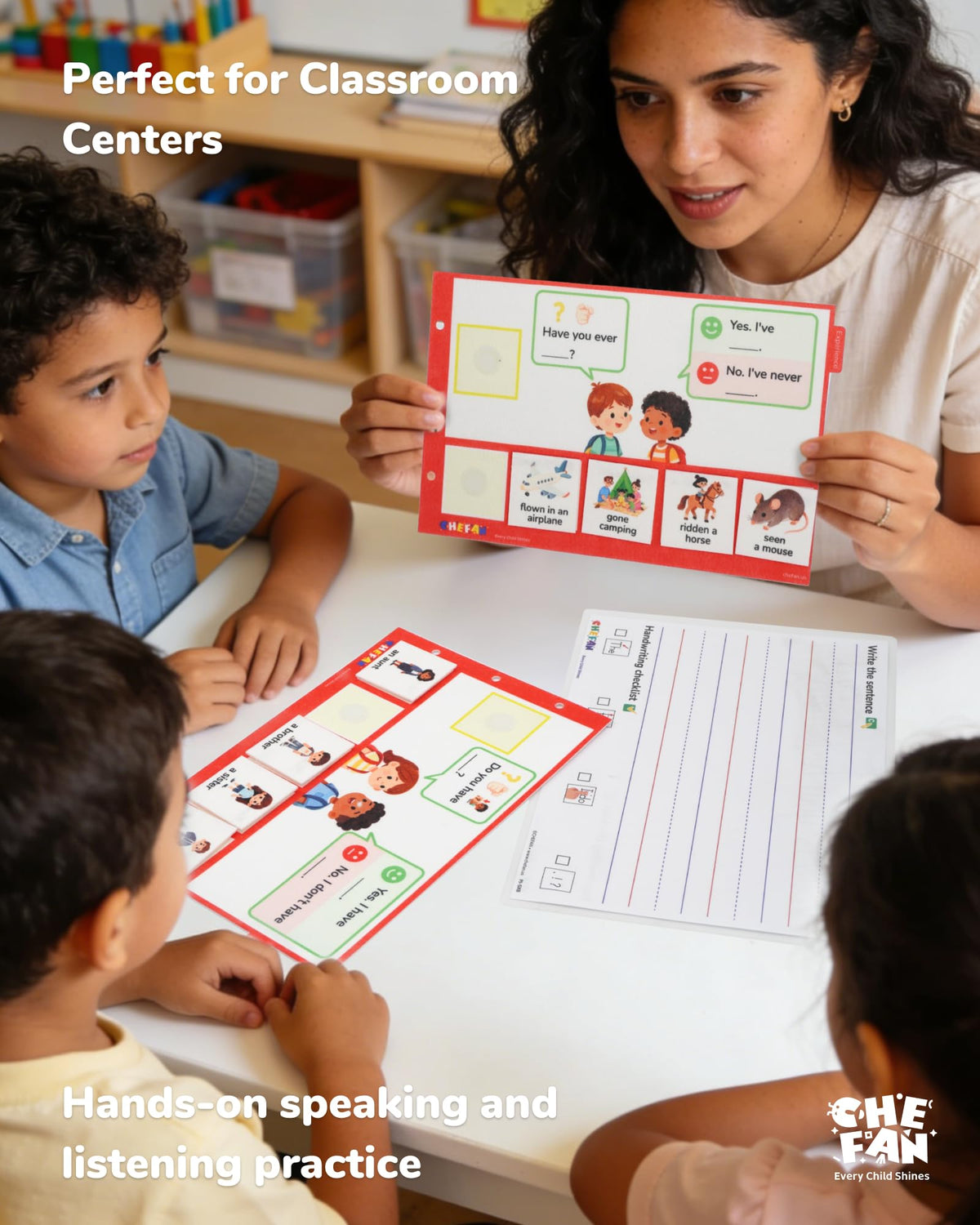 CHEFAN Sentence Building for Kids, Speech Therapy Learn to Read for Preschool Kindergarten, Fun Flash Cards for Classroom Must Haves, Special Education for Homeschool Supplies