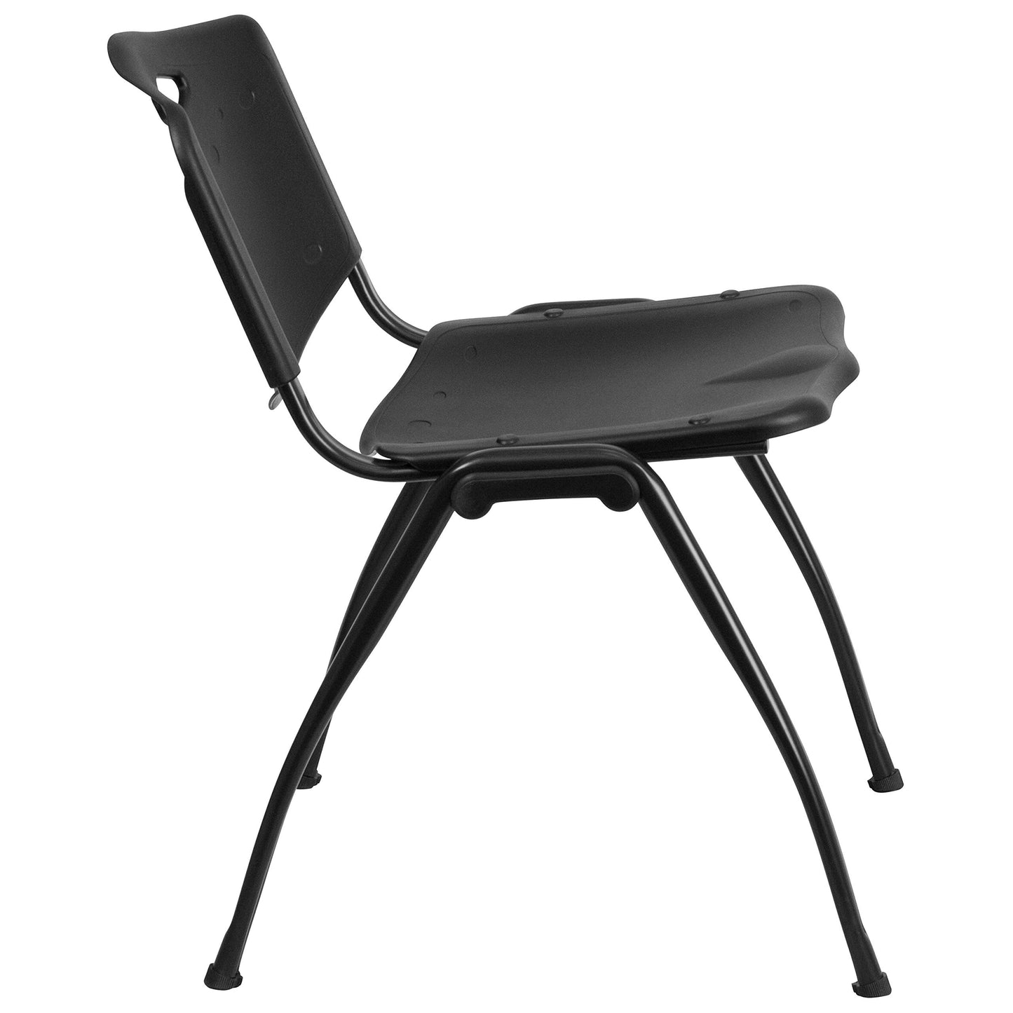 Flash Furniture 5 Pack HERCULES Series 880 lb. Capacity Black Plastic Stack Chair