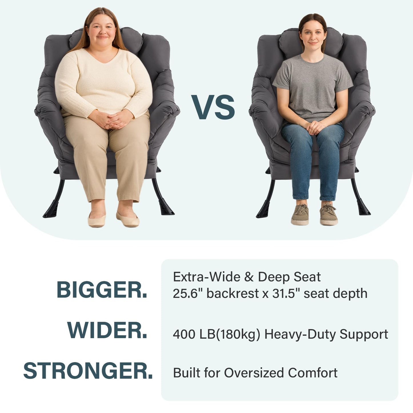 Furlide Lazy Chair with Ottoman, Comfy Fabric Accent Lounge Arm Chair with Lumbar Pillow and Folding Footrest, Reading Leisure Sofa Armchair for Bedroom, Living Room, Dorm,Dark Grey