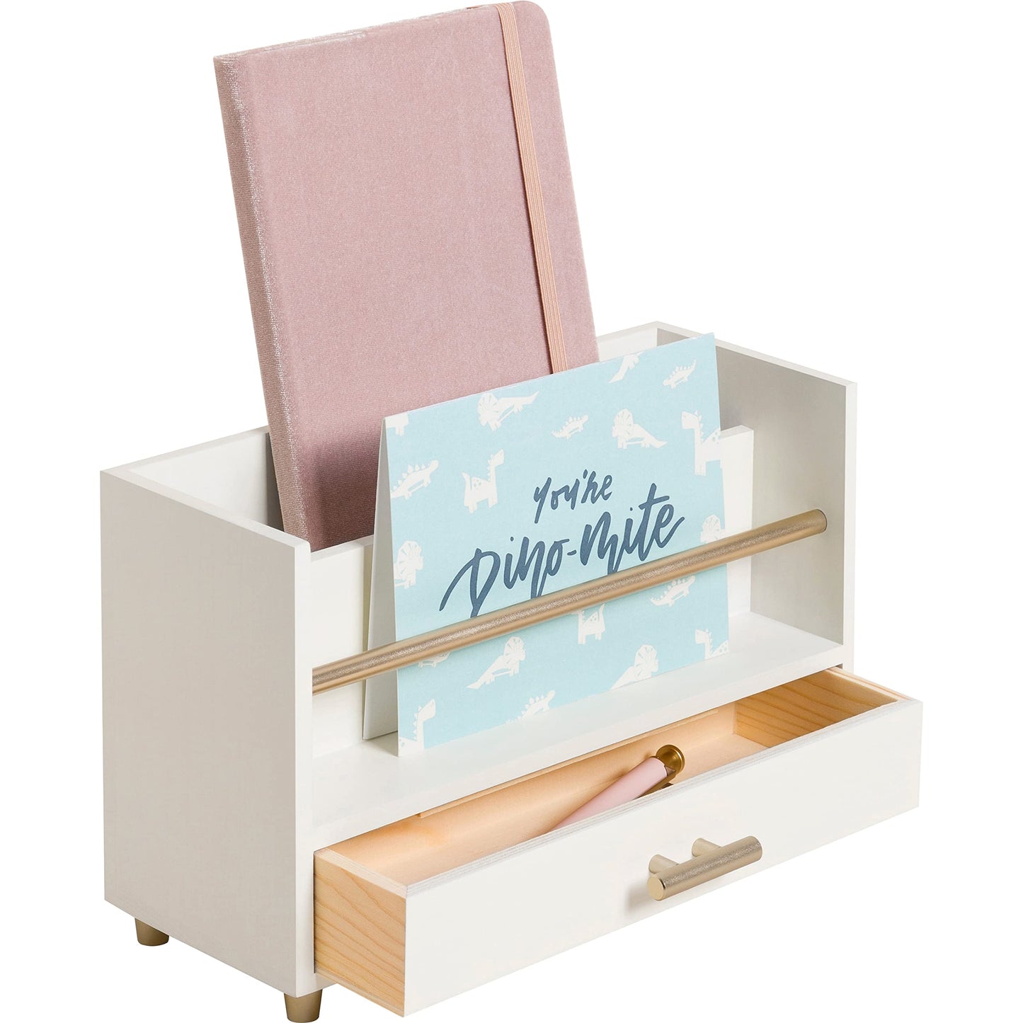 U Brands Juliet Letter Sorter, Office Supplies, Off-White and Gold, 1 Count