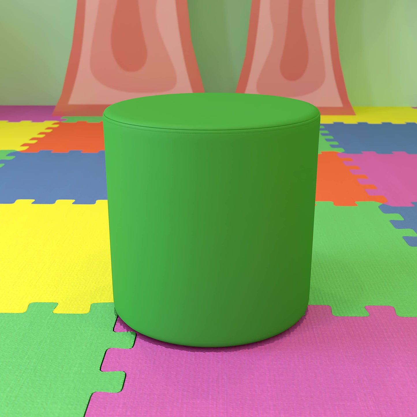 Flash Furniture Nicholas Soft Seating Flexible Circle for Classrooms and Common Spaces - 18" Seat Height (Green)