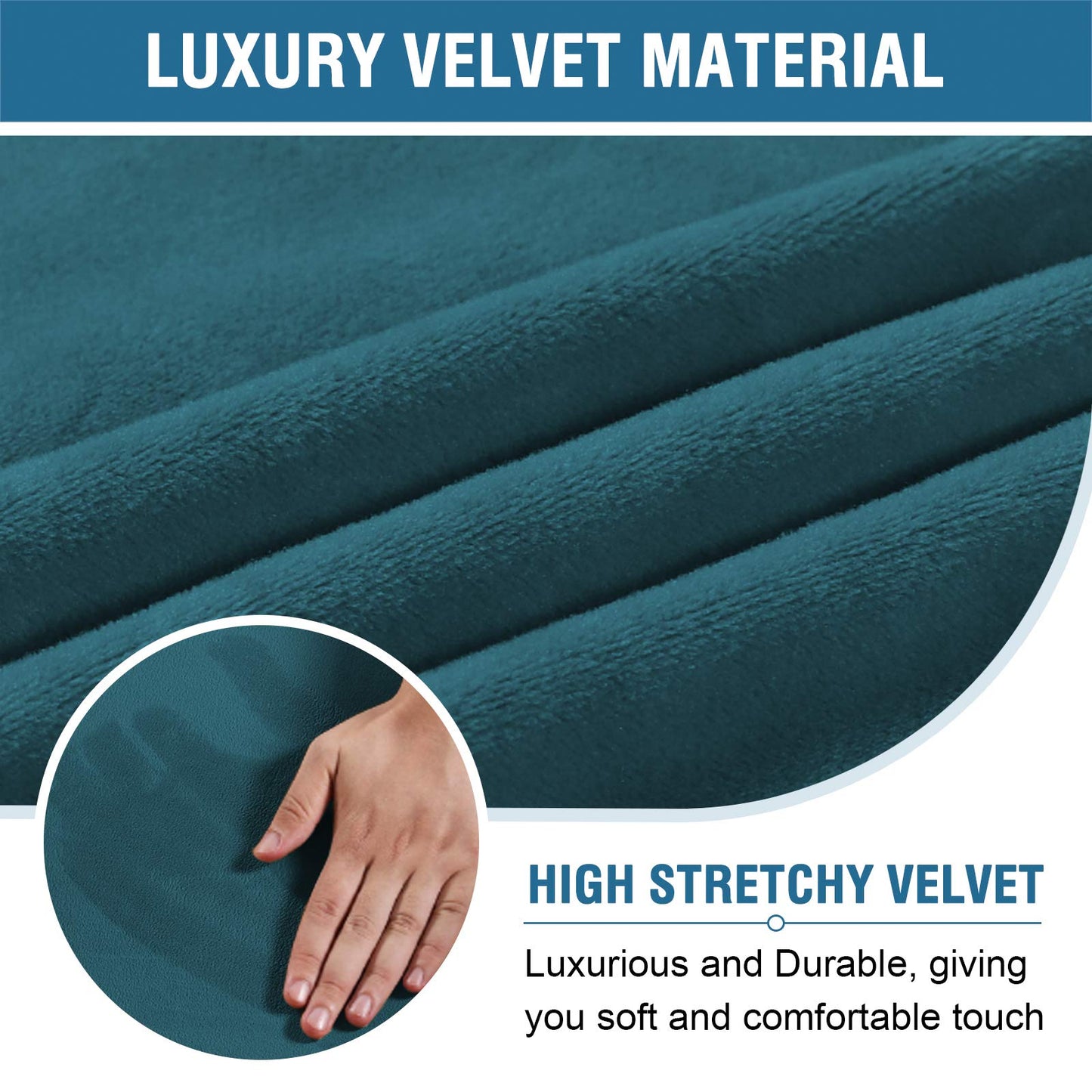 H.VERSAILTEX Velvet Home Office Chair Covers Stretchable Computer Desk Chair Covers Mid - High Back Universal Executive Boss Gaming Chair Covers Removable Machine Washable, Dark Teal