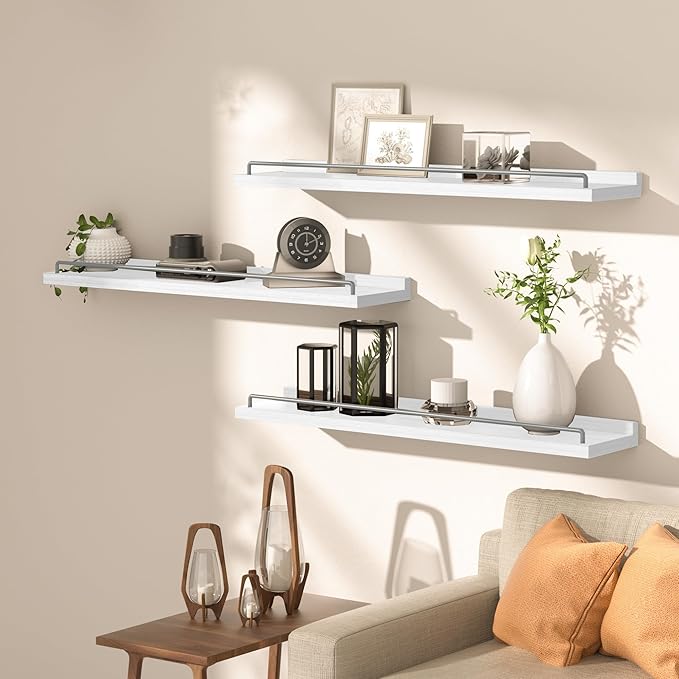 RYOFOBETTO 32 inches Long Floating Shelves, Bathroom Decor Shelves Over Toilet