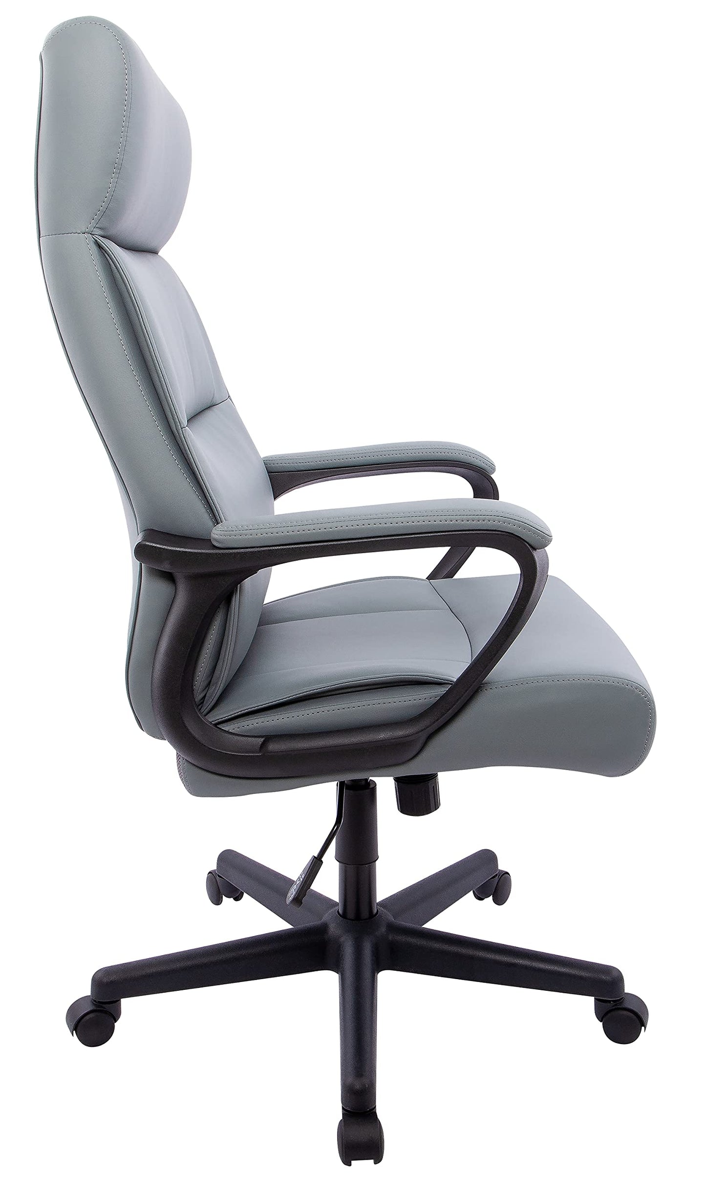 STAPLES Rutherford Ergonomic Manager & Executive Office Chair, High Back Swivel, Adjustable Height, Luxura Faux Leather, Gray
