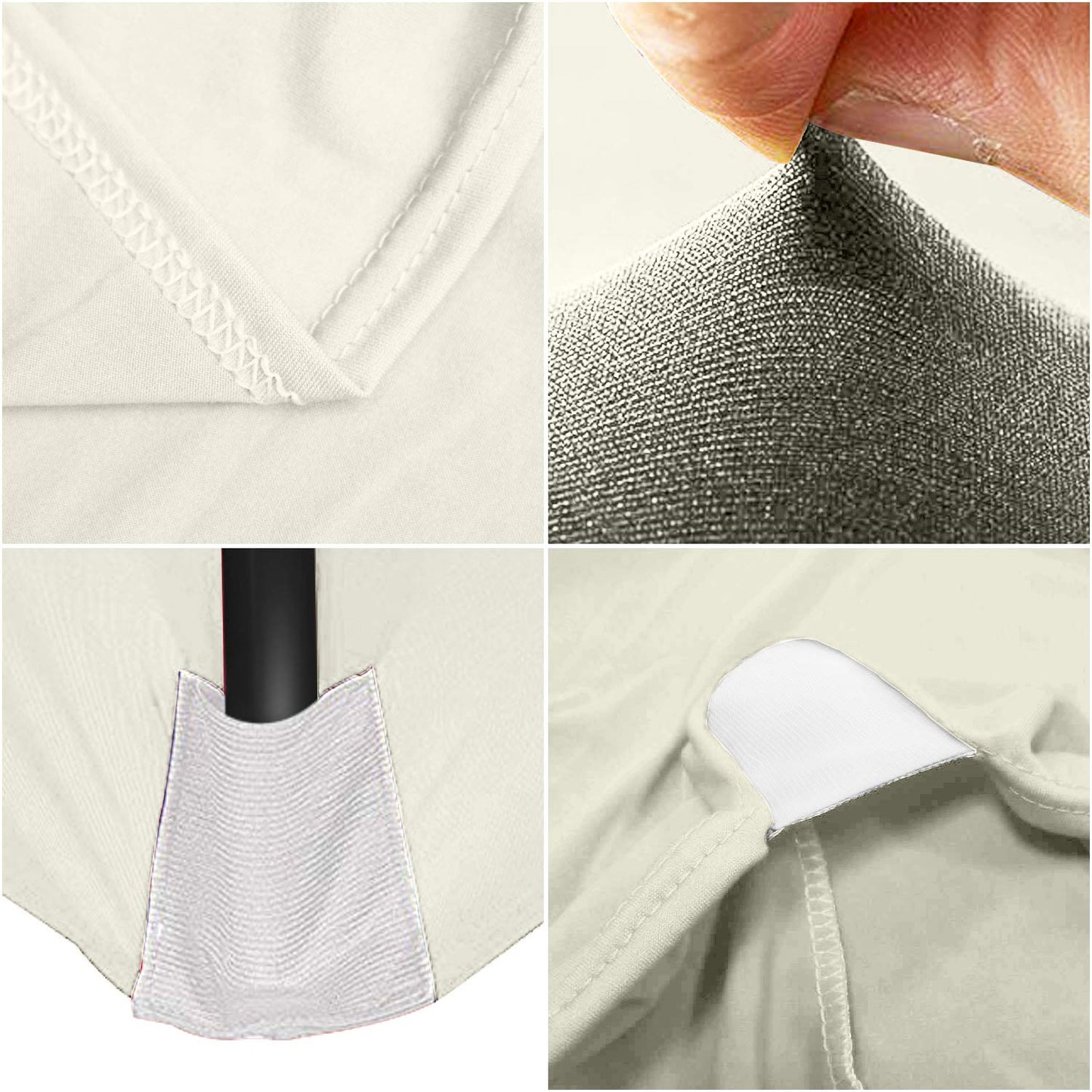 ABCCANOPY 2 Pack 4 ft Spandex Table Cover Open Back Fitted Tablecloth Stretch Washable Tablecover Table Topper for Rectangle Tables Gray