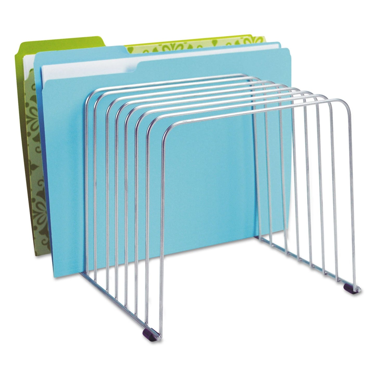 Fellowes Desktop Organizer, 11 Sections, 9" x 11.375" x 8", Wire, Silver (72012)