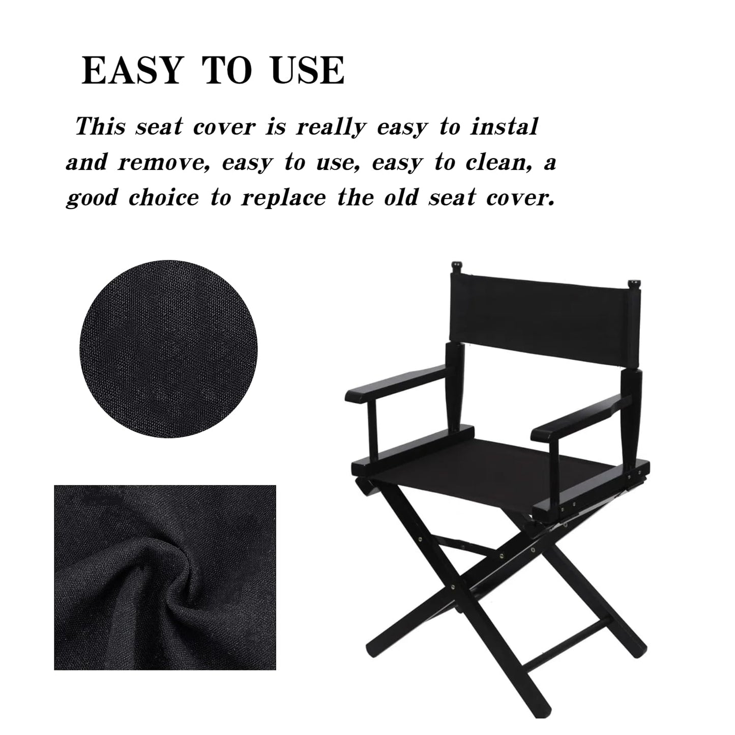 Wonafa 1 Set Director Chair Canvas Replacement with Wood Stick,18.9''L X 15''W Portable Replacement Cover Canvas for Directors Chair (Khaki)