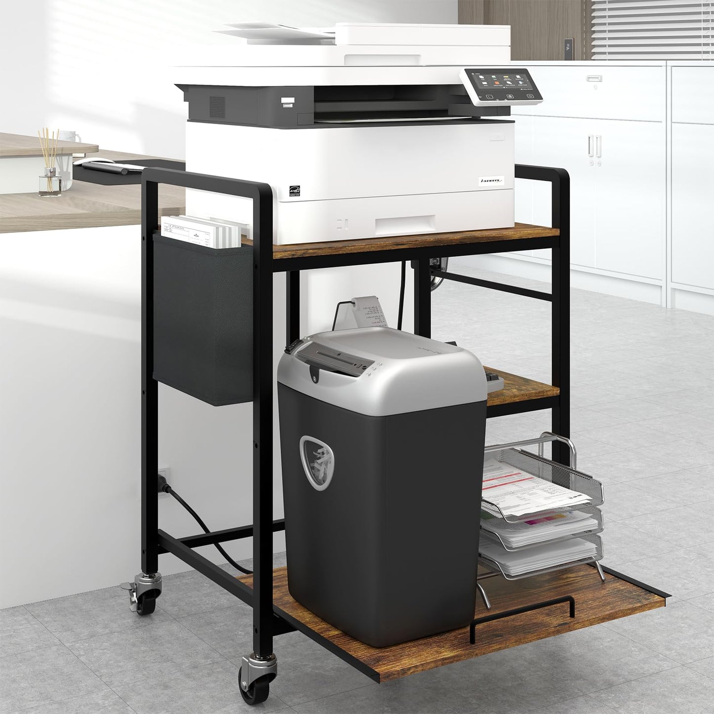 Sedegn Large Printer Stand with Wheels: Lockable Rolling Printer Cart