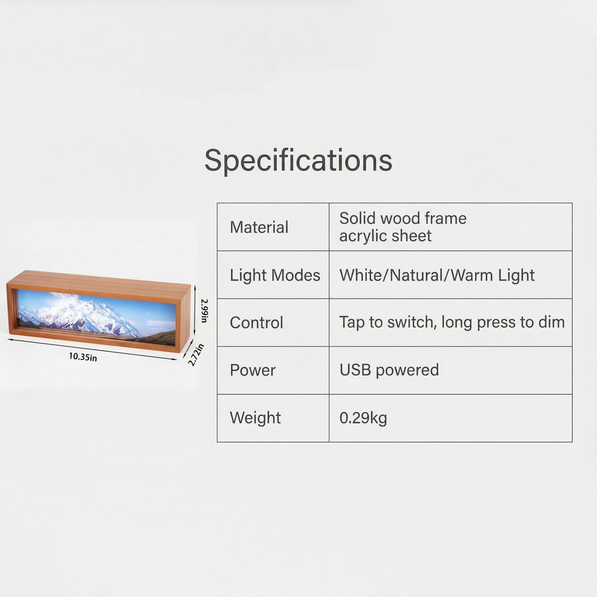 Homsewit Snowy Mount Denali Led Light Box 3 Layers of Acrylic Light Box - Handmade Table Lamp for Room Decor - National Park Travel Signs Travel Gift