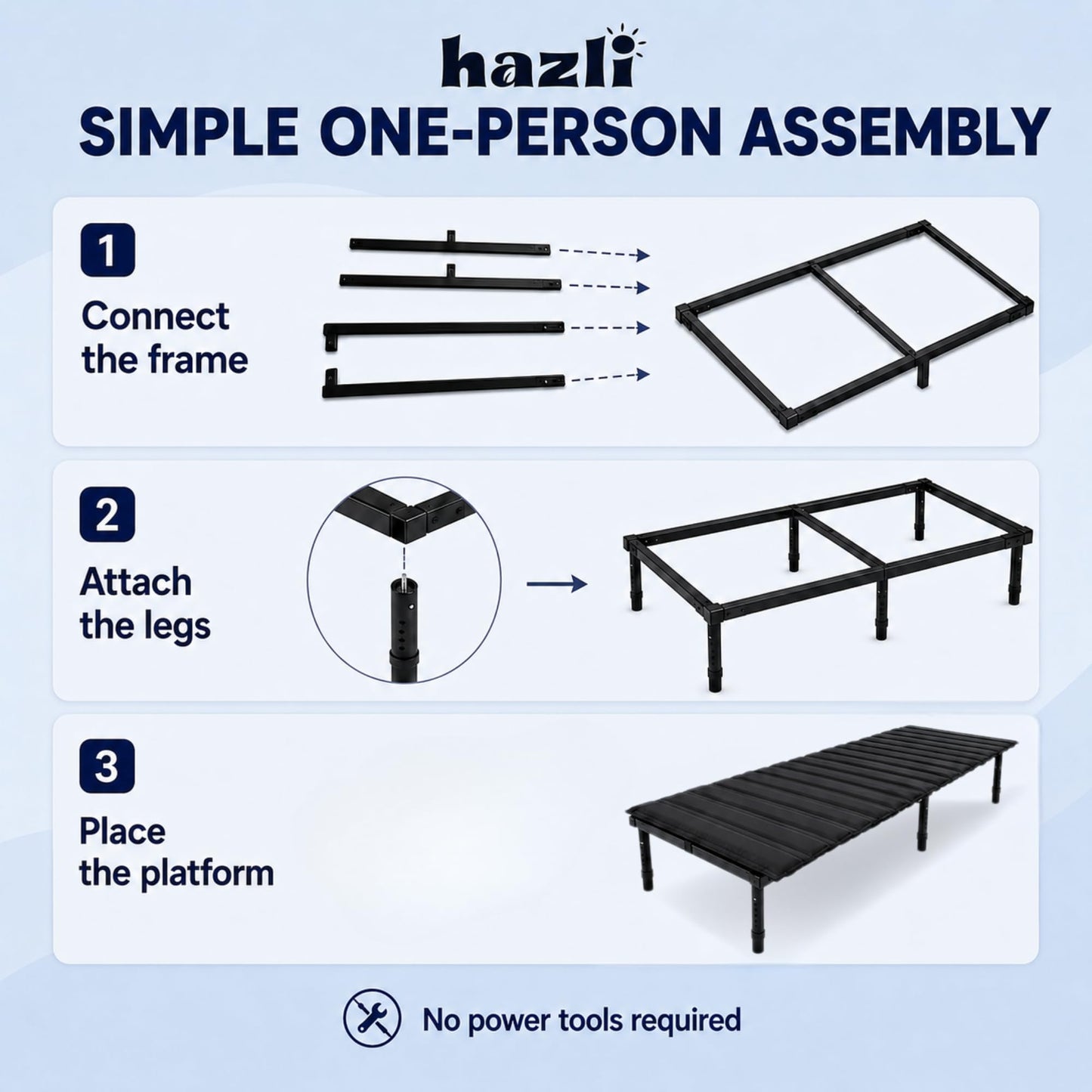 hazli Portable Car Bed for SUV Camping - Padded Sleeping Platform, Retractable 52"–72" to Fit More Vehicles, Adjustable Legs, 5-Minute Tool-Free Setup