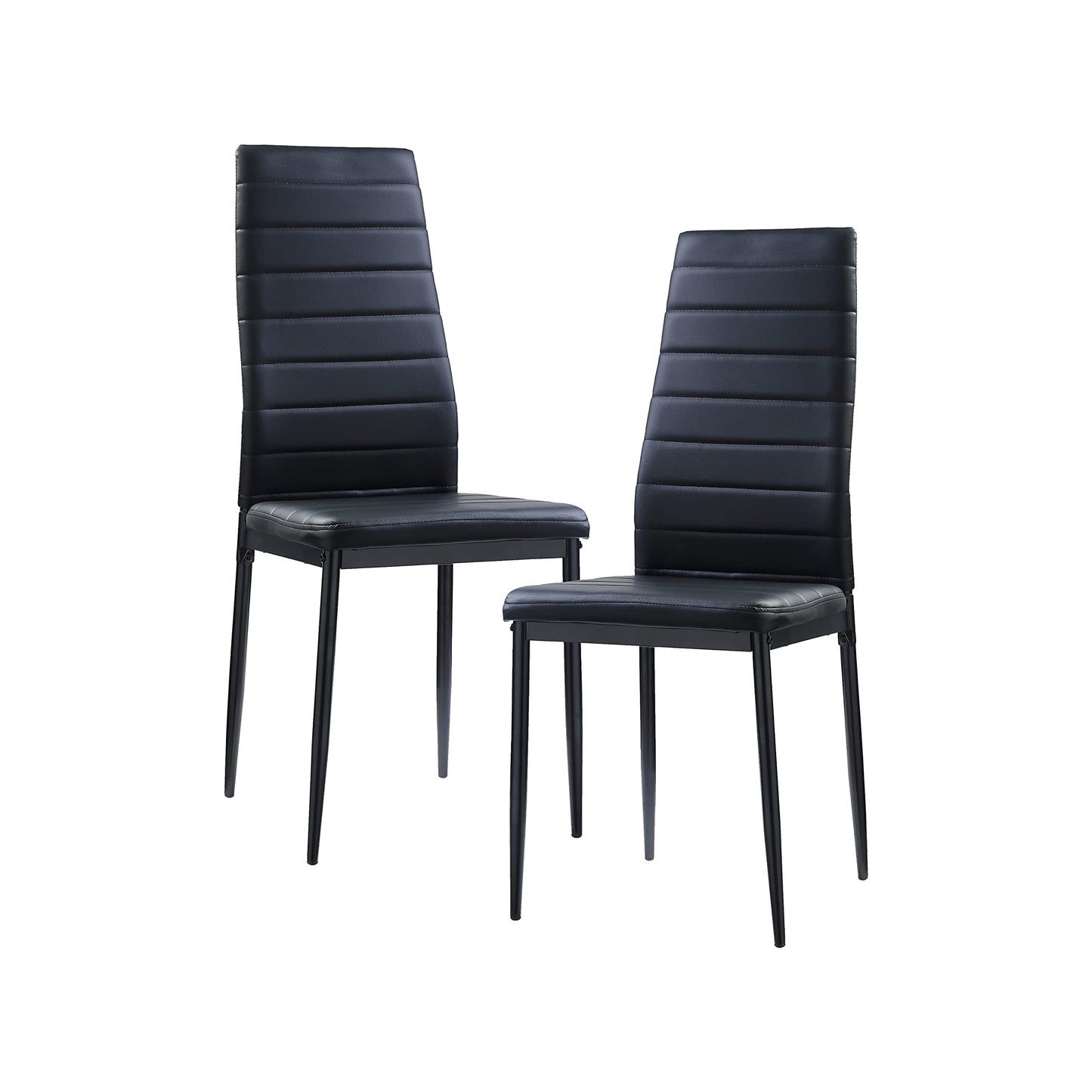 Lexicon Silas Faux Leather Side Chairs (Set of 2), Black