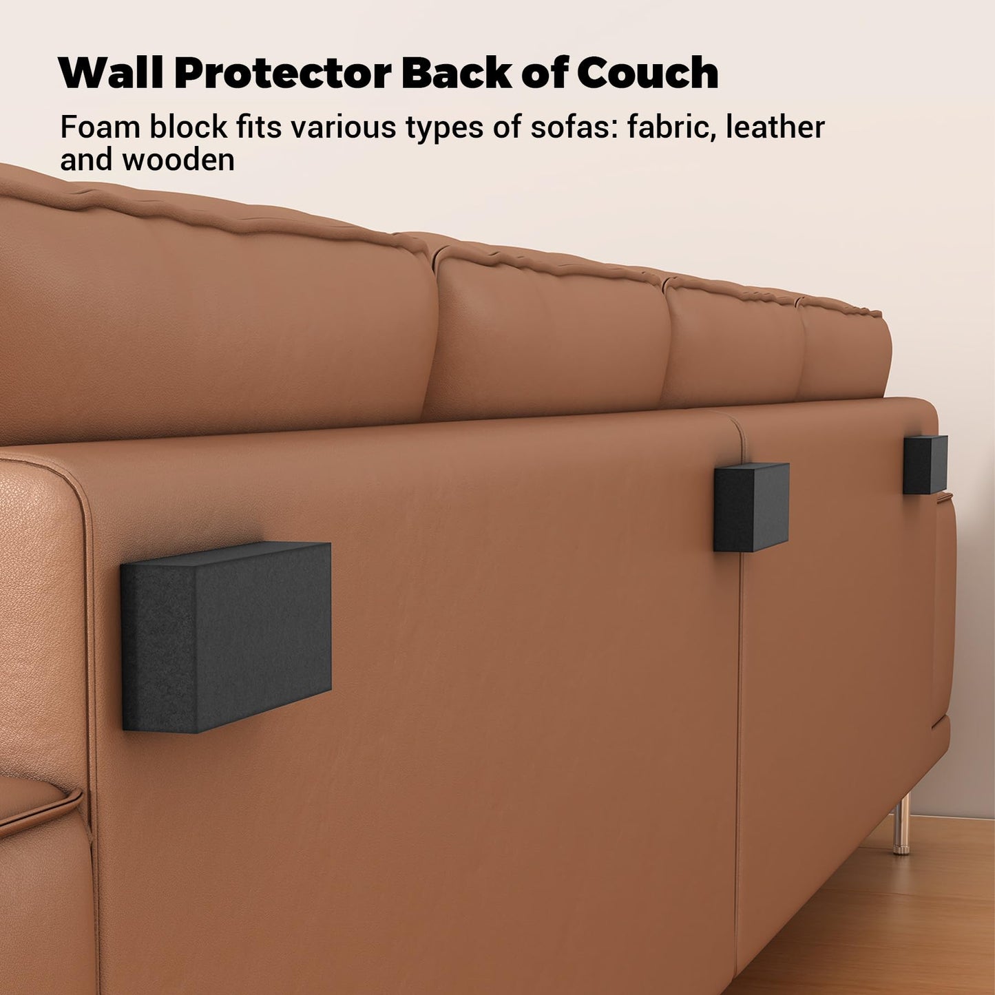 LveSunny Furniture Wall Protectors, LveSunny 23Pcs EVA Foam Headboard Stoppers for Wall, Bed Stoppers for Headboard, 10Pcs (20mm Thick)+13Pcs (3mm Thick) Couch Wall Protector, Black Headboard Bumper