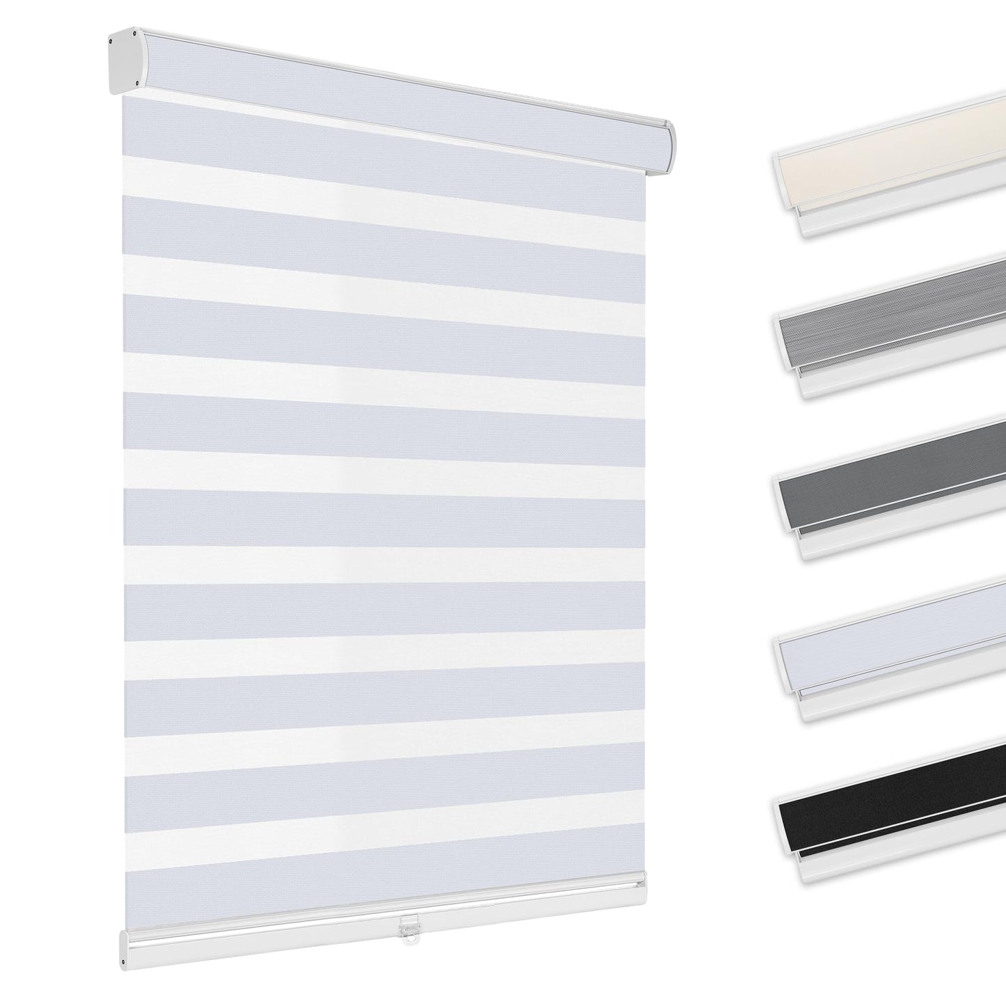 Allesin zen Cordless Zebra Blinds 22" W x 72" H White, Dual Layer Day and Night Shades, Room Darkening Blackout & UV Protection, Child & Pet Safe, Easy Install, Home Office Window Treatment