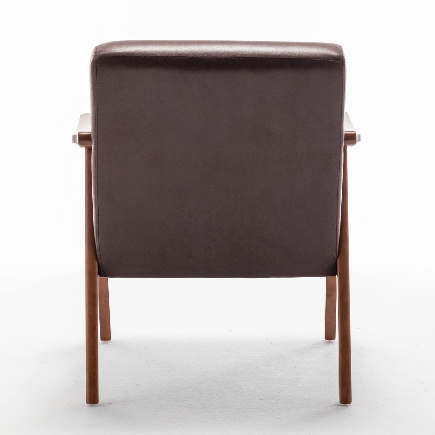 Container Furniture Direct Accent Chair with Microfiber Upholstery and Solid Wood Frame, Classic Mid-Century Modern Living Room Furniture for Extra Seating, Dark Brown