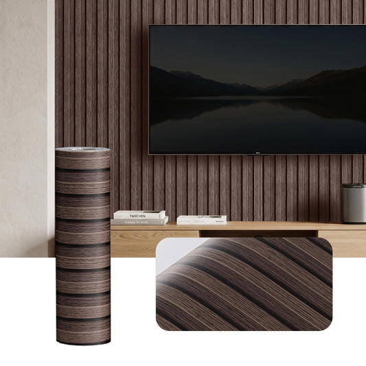XHKJYSDP 118" x 15.8" Peel and Stick PVC Faux Wood Slat Wall Panels