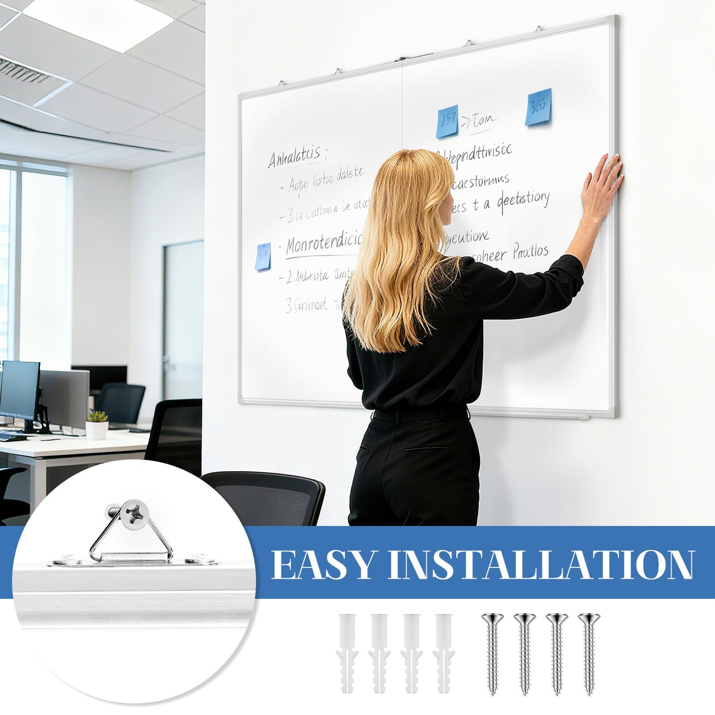 AMUSIGHT 60" x 36" Double-Sided Large White Board, Foldable Magnetic Whiteboard Dry Erase Portable Wall Hanging Whiteboards for Home, School, Office