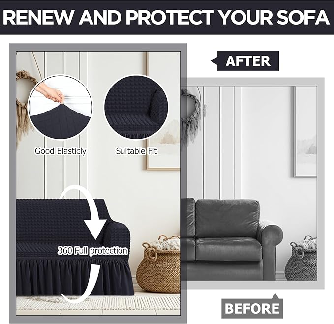 Fanfanwin 3 Pcs Sofa Slipcover Set