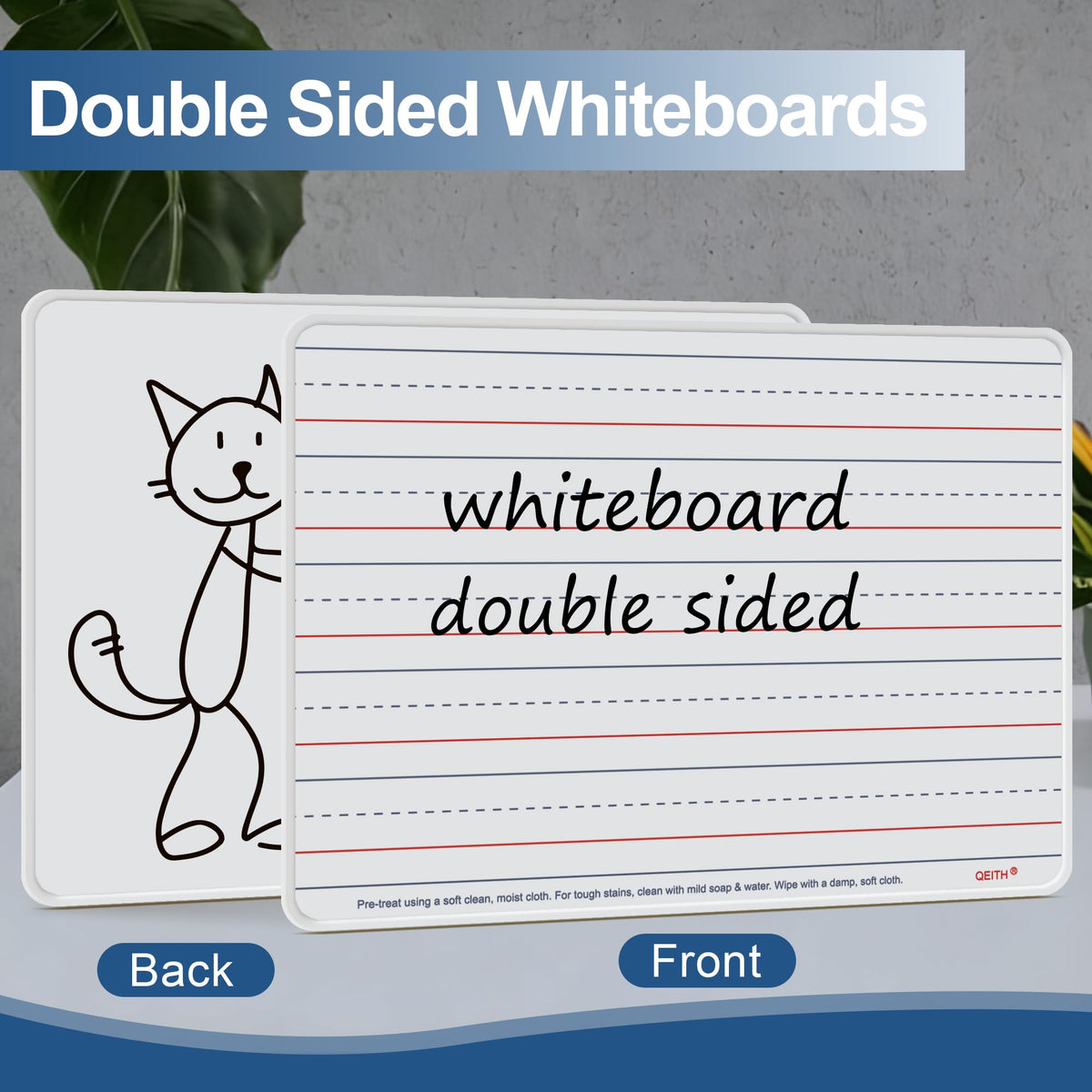 Dry Erase Boards, 12 Pack 9”x12” Magnetic Double Sided Portable Personal Small Whiteboards with Lines, Include 12 Markers, 12 Erasers, 12X52 Foam Letters for Kids, Students, Teachers Classroom School