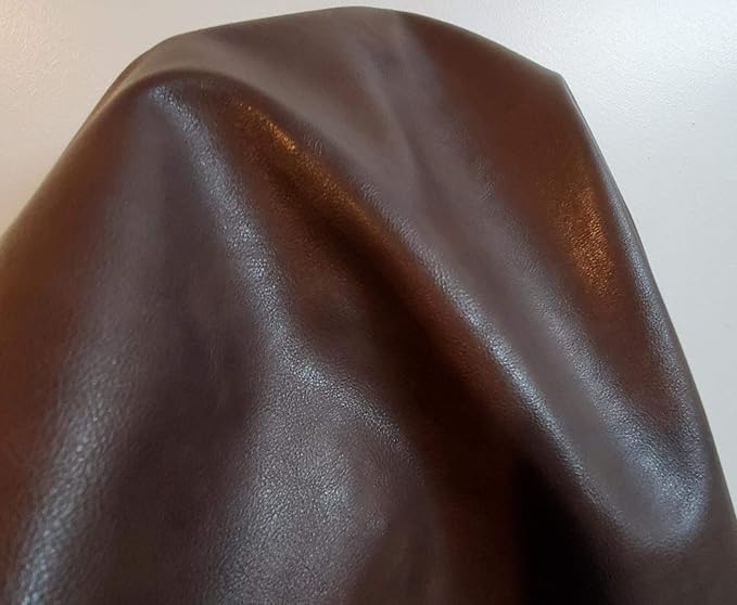 NAT Leathers Dark Brown Soft Faux Leather Fabric Sheet PU Sold by The Yard