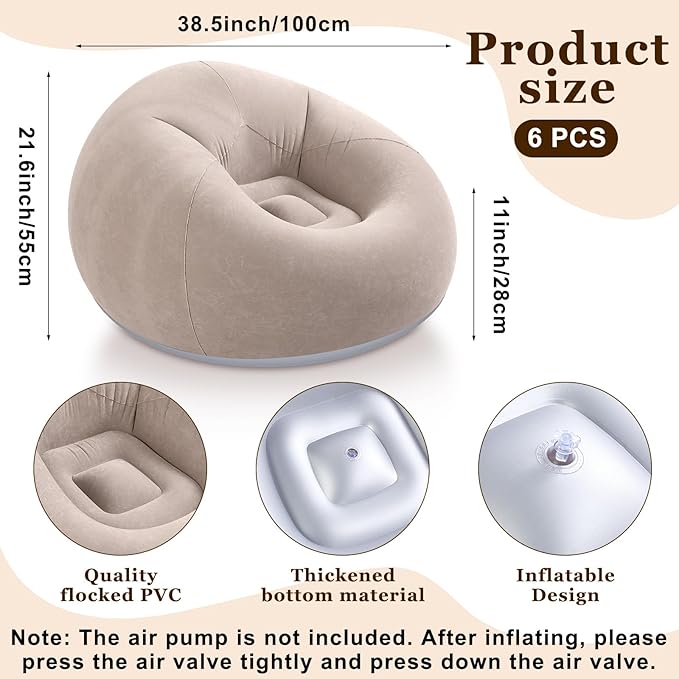 Realspring Inflatable Bean Bag Chairs Outdoor Blow up Camping Chairs Inflatable