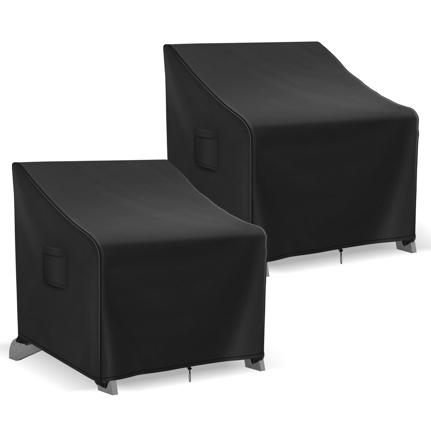 Richwon Adirondack Chair Covers Waterproof, Lawn Outdoor Chair Covers 2 Pack, Patio Chair Covers for Outdoor Furniture Fits up to 32W x 37D x 36H inches, Black