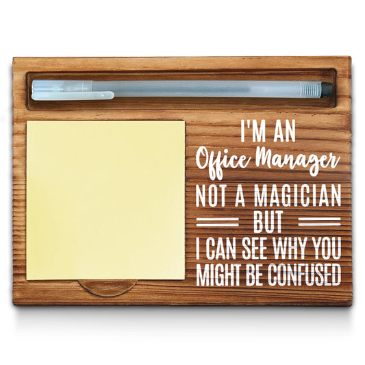 wainvniaw Office Manager Gifts, Office Manager Leader Desk Sticky Self-Stick Note Pad Holders WPP37