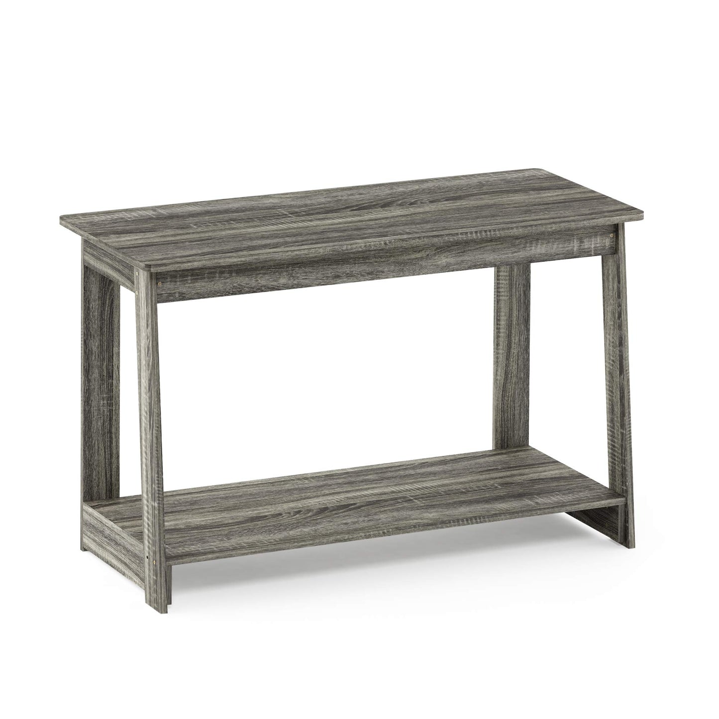 Furinno BEGINNING TV Stand, 2-Tier Rectangular Entertainment Center with Open Shelf, TV Console for TV up to 36 Inch, Open Back, for Living Room, Bedroom, French Oak