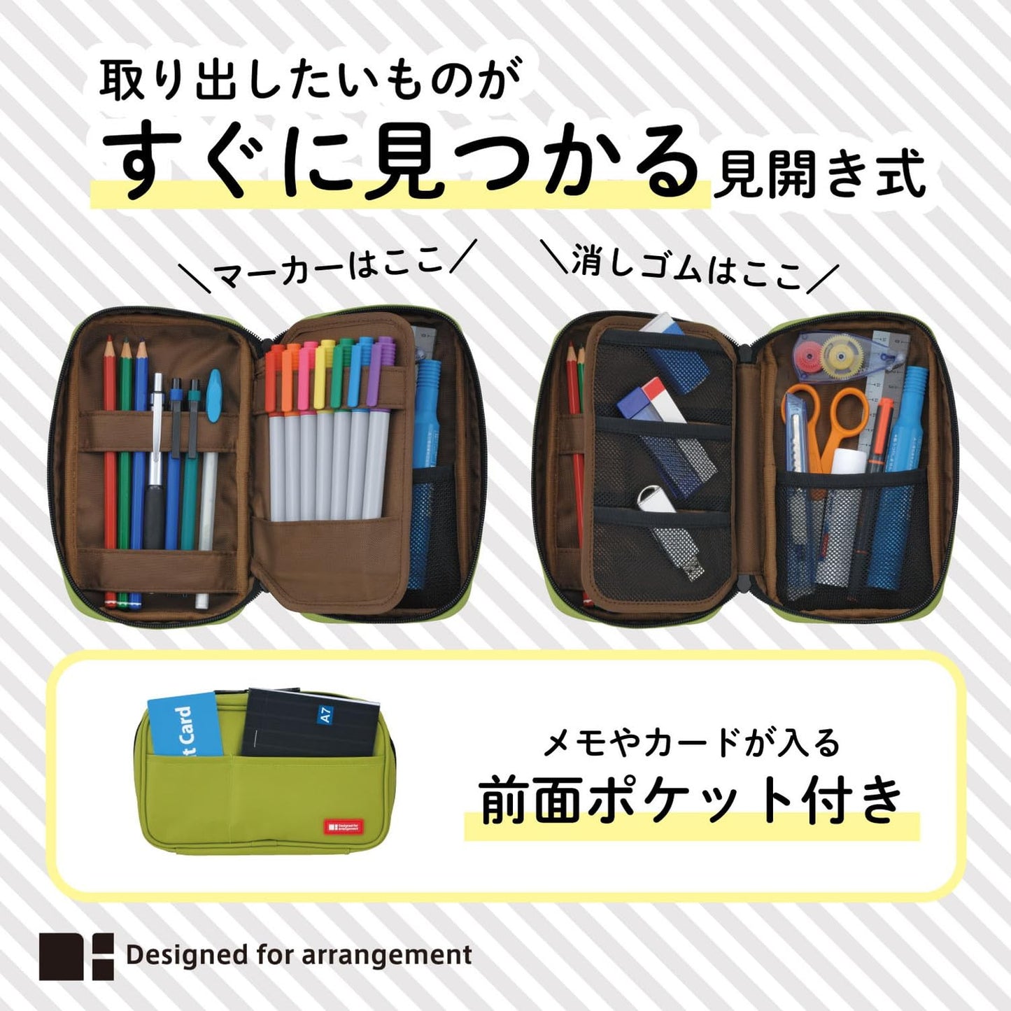 LIHIT LAB Large Capacity Zipper Pencil Case For School Office College, Big Capacity 4 Compartments Pencil Bag Holder Adults Teen Boys Girls, Travel Cosmetics Storage, Black (A7551-24)