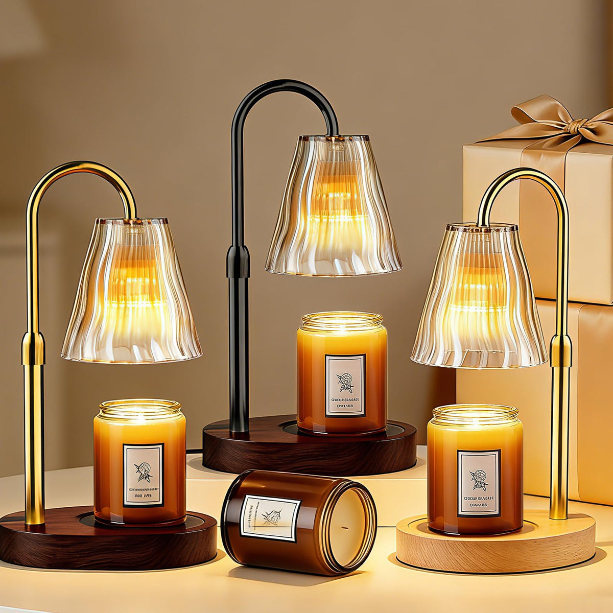 Candle Warmer Lamp with Timer Dimmer, Birthday Gifts for Women Mom Friend Sister, House Warming Gifts New Home Decor, Office Apartment Dorm Room Wax Melt Warmer for Jar Candles with 2 Bulbs