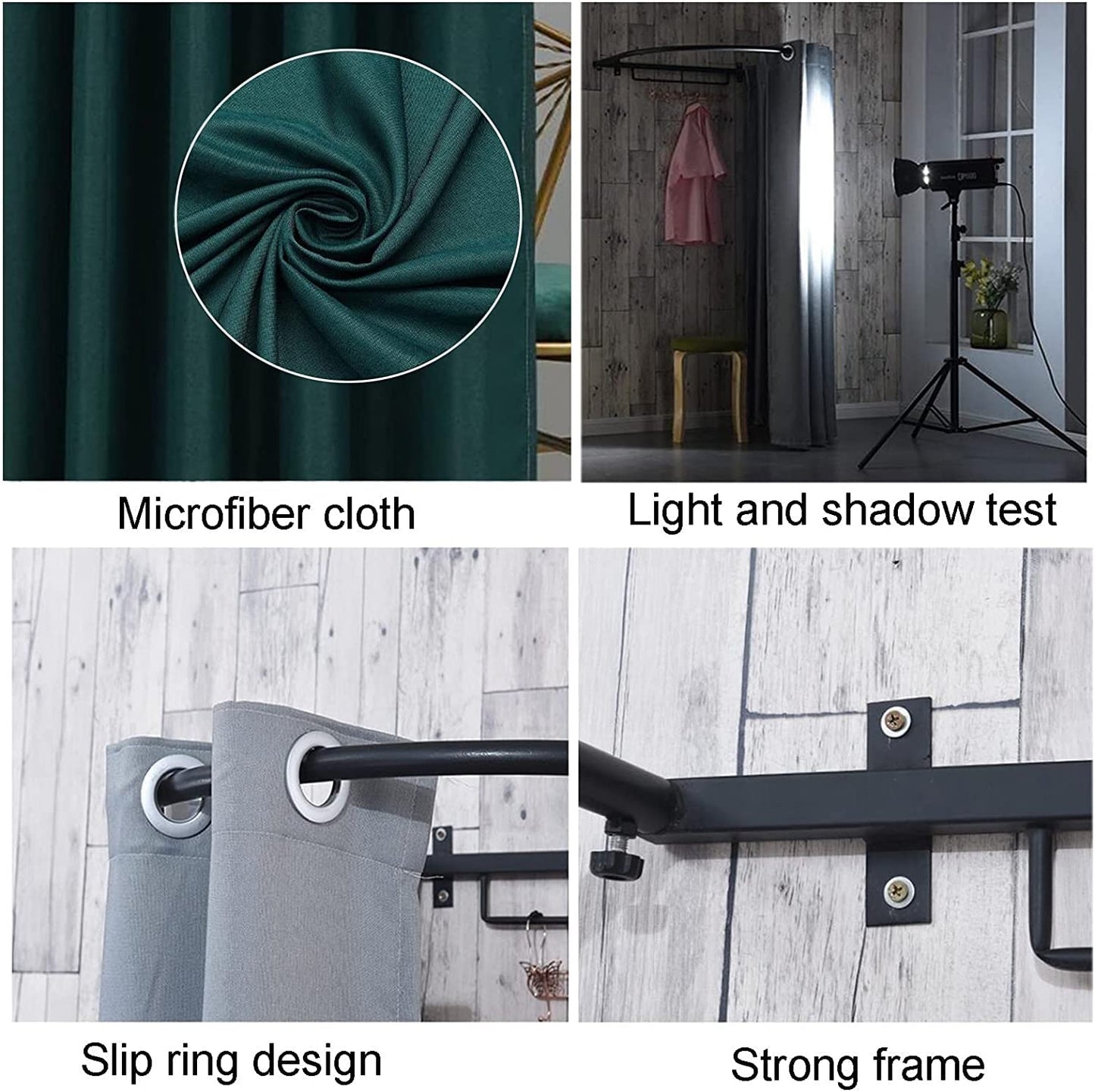ZTIOMUK Fitting Room Freestanding Strong Shading Clothing Store Fitting Room Partition Curtain Cloakroom Exhibitions Show Boutiques Mobile Shopping Mall Store Clothing Fitting