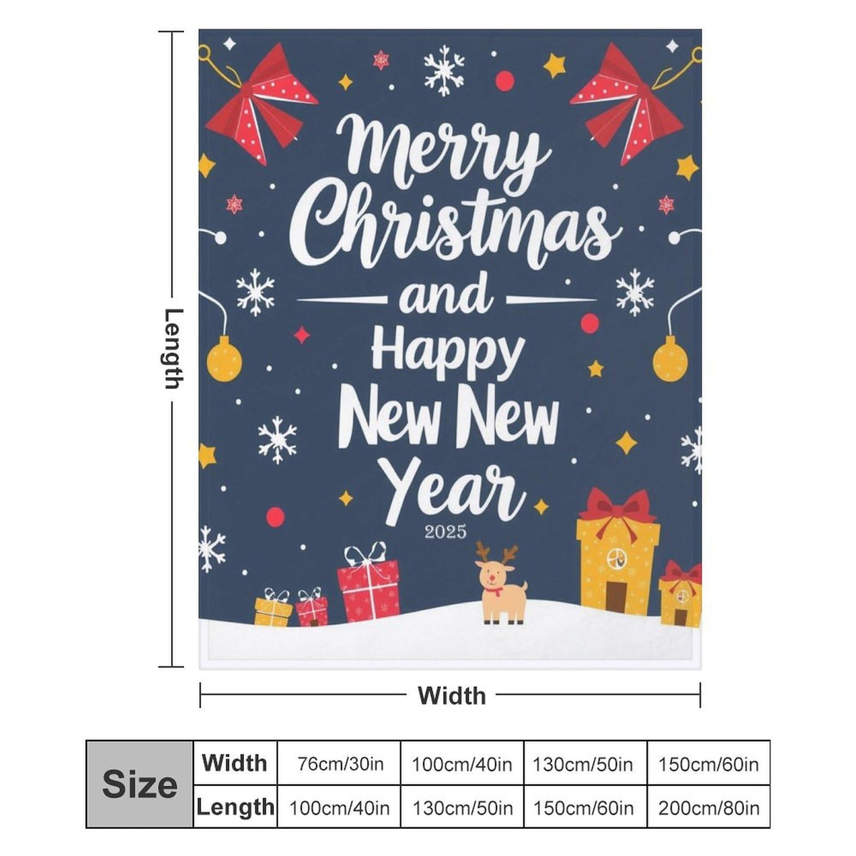 Christmas Printed Blanket Super Soft Flannel Fleece Cozy Blankets for Bed,Sofa,Couch,Gifts for Women Men,Camping and Travel Warm Fuzzy Blanket for All Season (Merry Christmas, 50" x60)