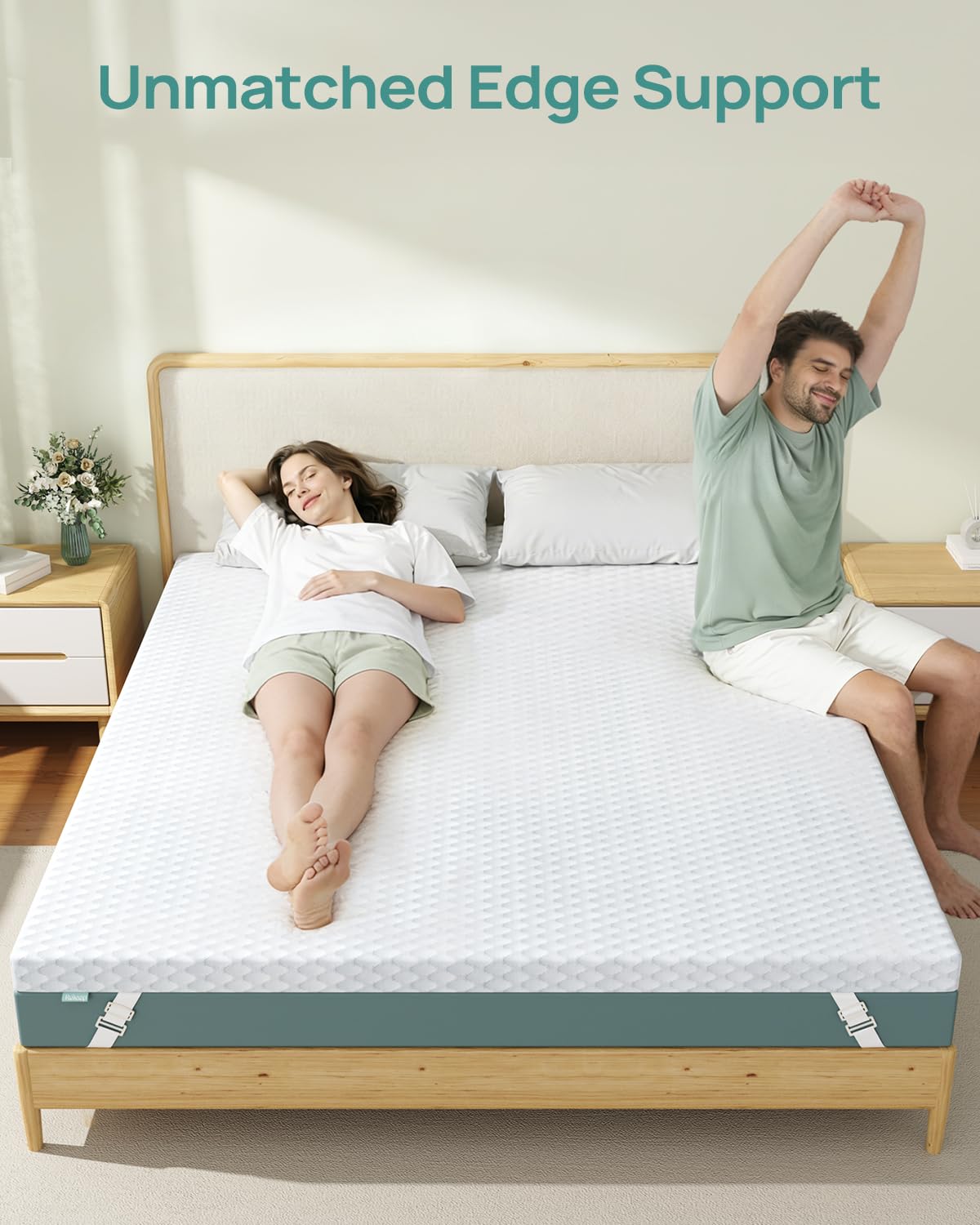 Releep 3 Inch King Gel High Density Mattress Topper, Cooling Firm Bed Topper for Pressure Relief, Orthopedic Support Mattress Topper with Non-Slip Washable Cover, CertiPUR-US Certified